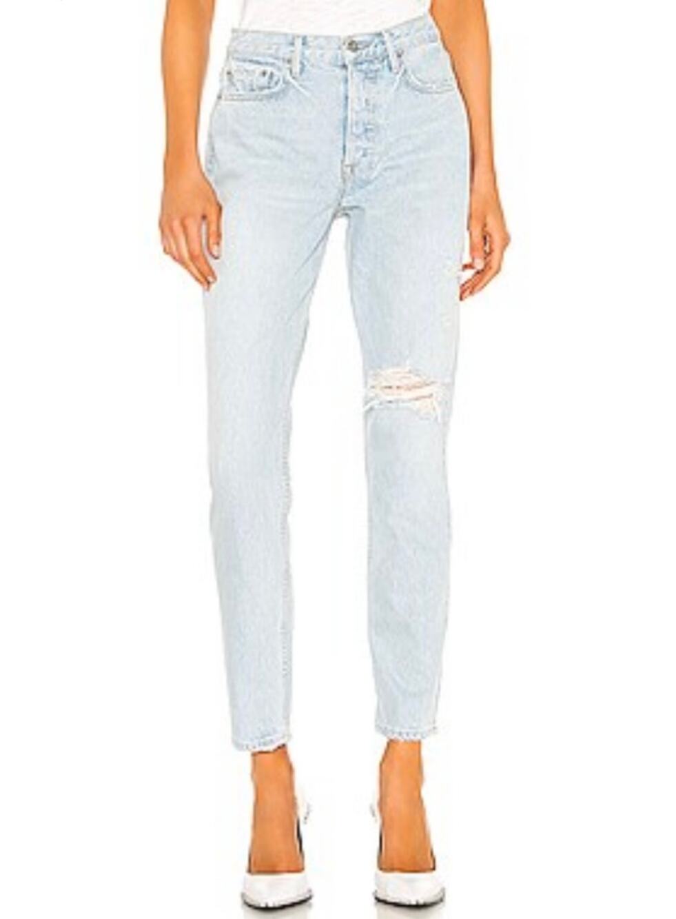 GRLFRND Button Fly Distressed Skinny Karolina Jeans in Out of Love Size 26